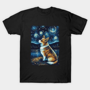 Corgi Starry Night T-Shirt